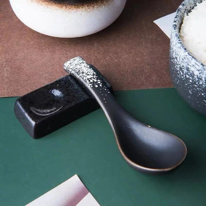 Sophisticated Japanese Ceramic Soup Spoon - Chic Tableware for Dining & Special Occasions - Safe and Non-toxic Design