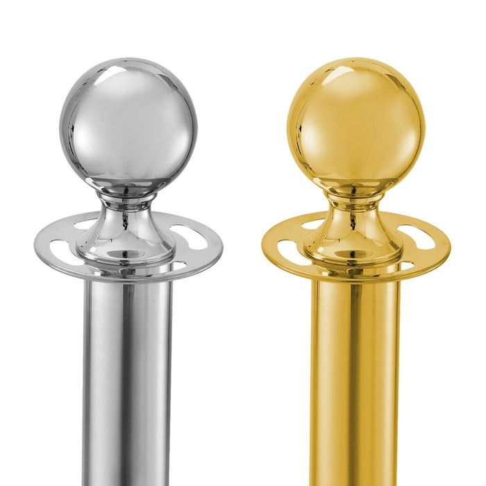 Elegant Gold Stainless Steel Stanchion Set with Red Velvet Rope & Secure Base for Event Management