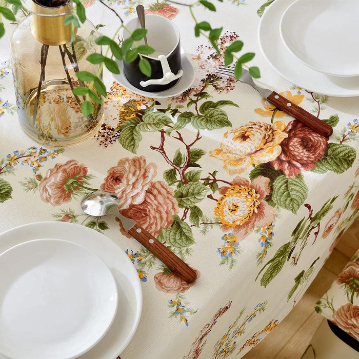 Elegant Chinese Floral Cotton Tablecloth: Enhance Your Dining Experience