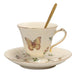 Charming Vintage-Inspired Butterfly Bone China Tea and Coffee Set