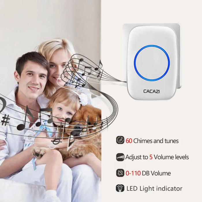 Smart Home Wireless Doorbell System with Emergency SOS Feature, 80M Range, Multi-Receiver Compatibility, and Custom Ringtone Options