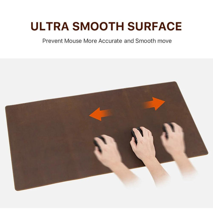 Exquisite Genuine Cowhide Leather Extra-Large Mouse Pad - Elegant Desk Mat for Gamers & Professionals