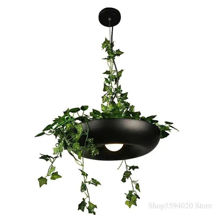 Modern Adjustable Iron LED Plant Pendant Lamp - Stylish Indoor Hanging Light for Home Decor