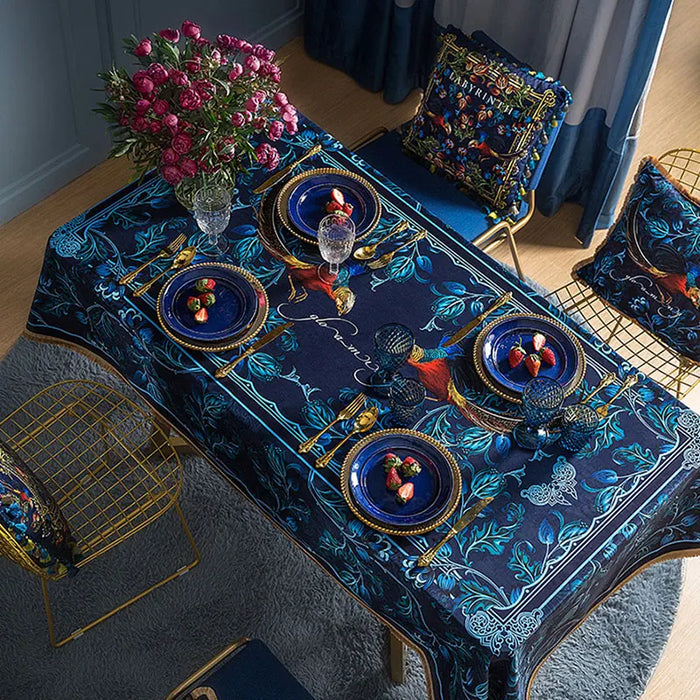 Exquisite Velvet Floral Table Cover: A Touch of Nature for Upscale Dining