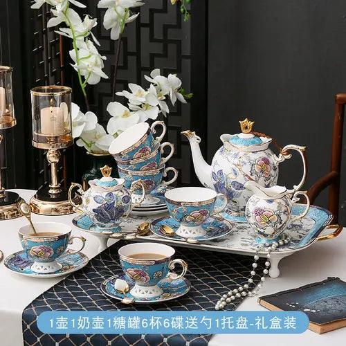 Elegant European Fine Bone China Tea and Coffee Service Set