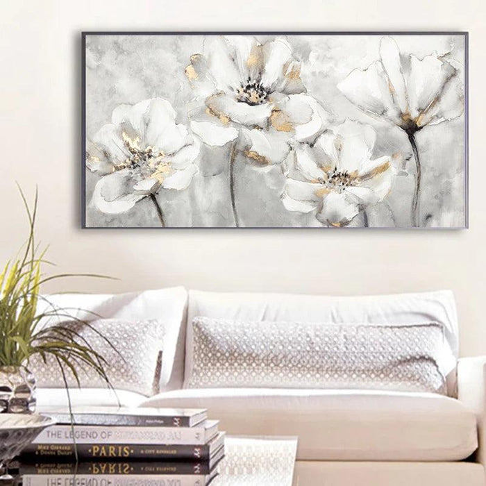 Sophisticated White Blossom Canvas Art for Elegant Home Decor