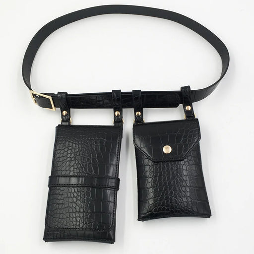 Punk Chic PU Leather Belt Bag and Crossbody Chest Bags Combo for Trendy Women