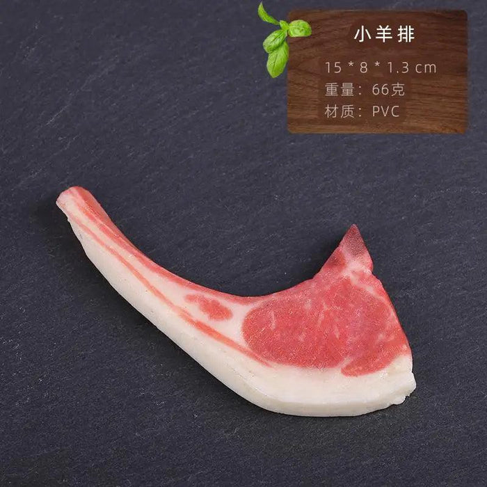 Lifelike Meat Replica Props for Photography and Home Decor - Realistic Steak, Pork, and Bacon Models