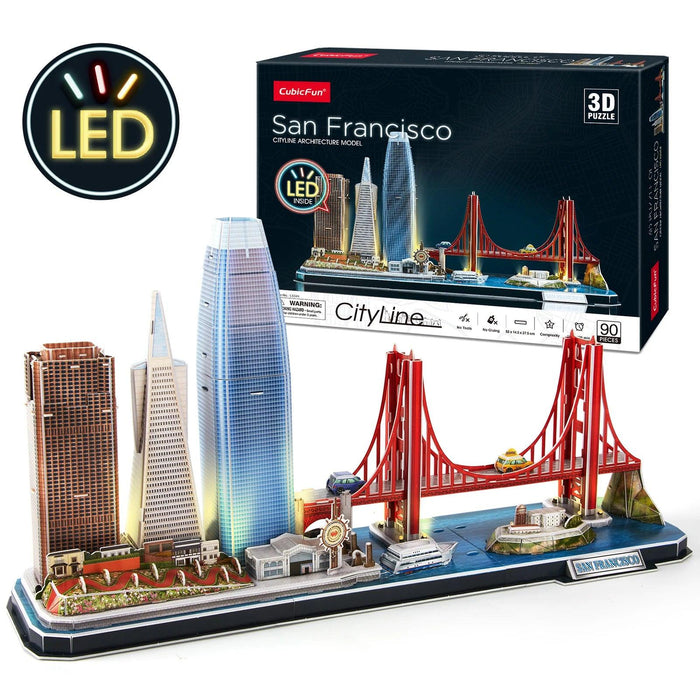 San Francisco Skyline LED 3D Puzzle - Interactive Architectural Model Kit for All Ages