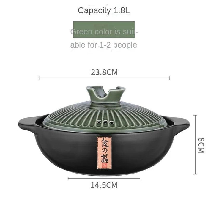 Classic Retro Heat-Resistant Clay Casserole with Lid - Essential Kitchen Tool DI50SG