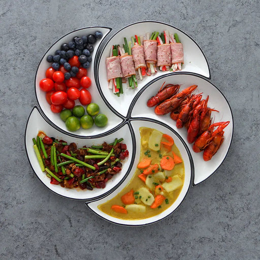 Moon Shaped Ceramic Plate Set - Elegant Tableware for Food and Fruit