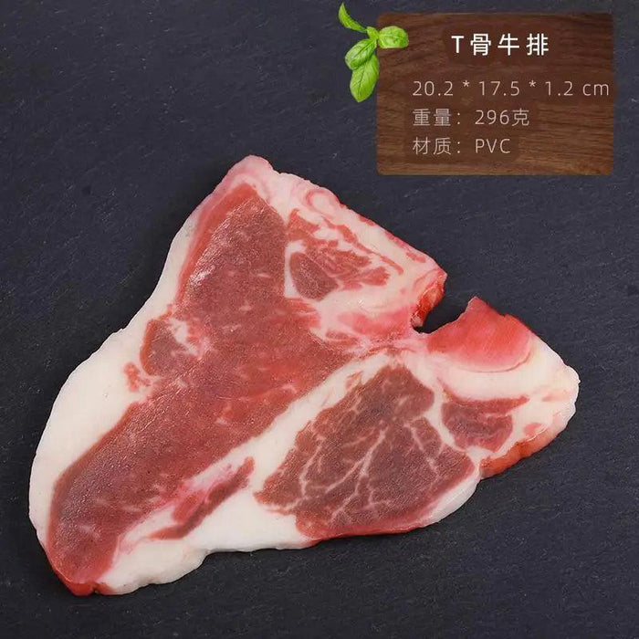 Lifelike Meat Replica Props for Photography and Home Decor - Realistic Steak, Pork, and Bacon Models