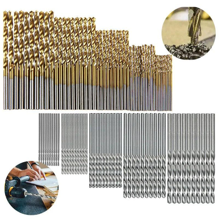 50-Piece Premium HSS Titanium Drill Bit Set for Woodworking and Metalworking