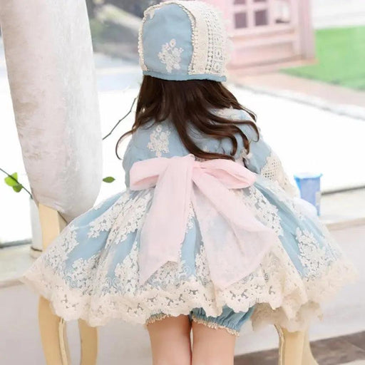 Charming 3-Piece Autumn Spanish Lolita Princess Lace Dress Set for Girls 12M-6T