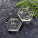 Customizable Transparent Hexagon Acrylic Ring Box with Engraved Name and Date - Elegant Jewelry Display