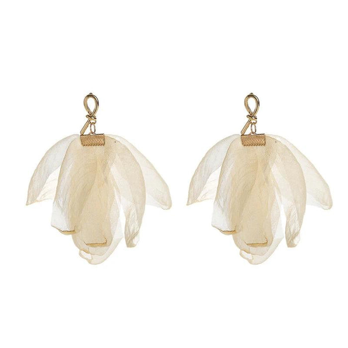 Elegant Bohemian Floral Chiffon Earrings: A Chic Expression of Luxury