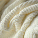 Charming Chenille Knit Throw Blanket with Delightful Pompoms - Cozy Elegance for Your Living Space