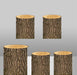 Wood Bark Texture Elastic Fabric Cylinder Covers - Customizable Set for Dessert Table Decor