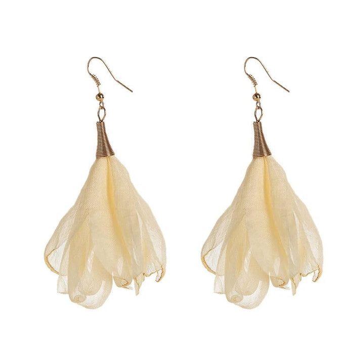 Elegant Bohemian Floral Chiffon Earrings: A Chic Expression of Luxury