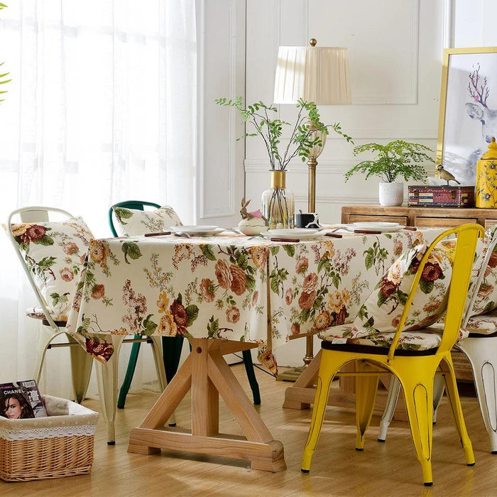 Elegant Chinese Floral Cotton Tablecloth: Enhance Your Dining Experience