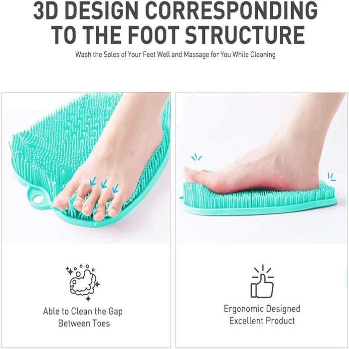 Shower Foot Scrubber Massaging Acupressure Mat with Non-Slip Suction Cups - Foot Exfoliator and Circulation Enhancer