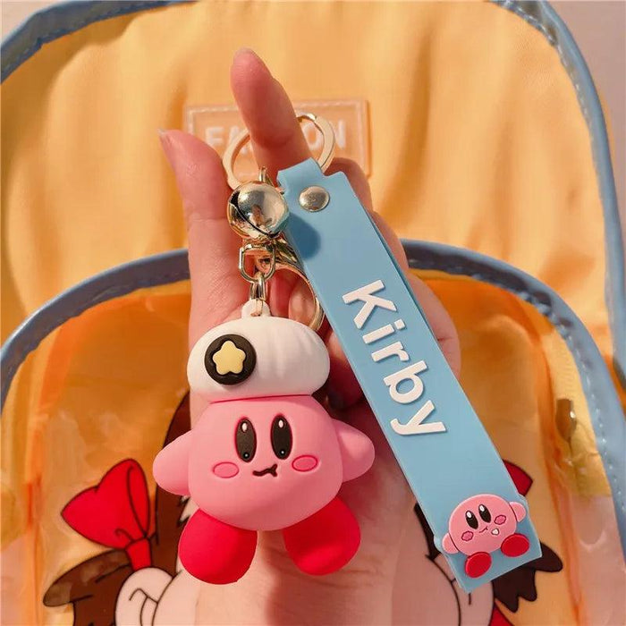 Cute Pink Kirby Keychain with Waddle Dee Doo Design - Perfect Gift for Kids and Anime Fans