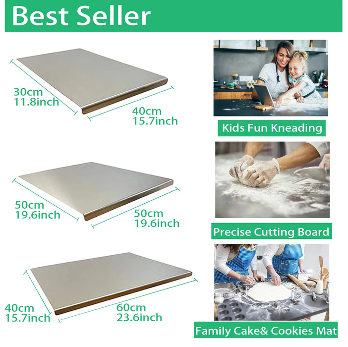 Premium Stainless Steel Dough Prep Board for Baking and Cooking