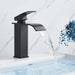 Modern Black Waterfall Faucet with Chrome Accents for Stylish Bathrooms