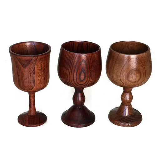 Vintage Handmade Wooden Wine Chalice - Eco-Conscious Acacia, Beech, or Sour Jujube Goblet