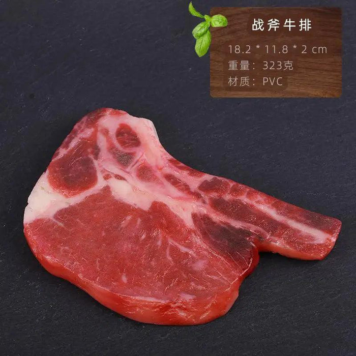 Lifelike Meat Replica Props for Photography and Home Decor - Realistic Steak, Pork, and Bacon Models