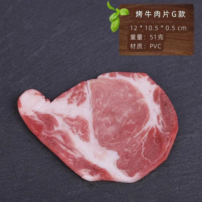 Lifelike Meat Replica Props for Photography and Home Decor - Realistic Steak, Pork, and Bacon Models