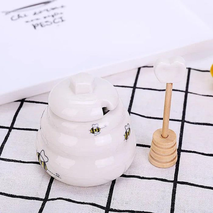 Delightful Ceramic Honey Pot with Dipper in Elegant Packaging