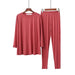 Cozy Women's Modal Pajama Set with Long Sleeve Top and Pants for Relaxation and Sleep