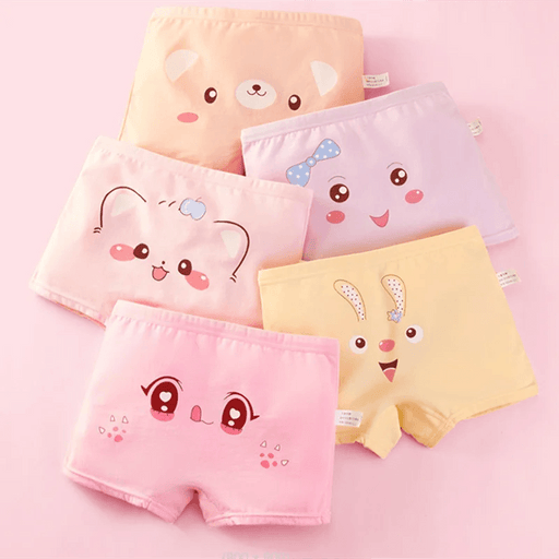 Adorable 5-Pack Cartoon Cotton Underwear Set for Toddler Girls Aged 2-10