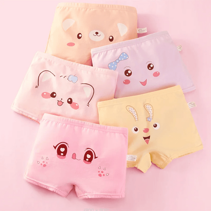 Adorable 5-Pack Cartoon Cotton Underwear Set for Toddler Girls Aged 2-10