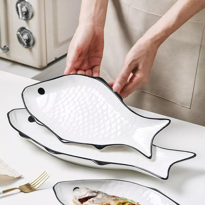 Chic Ceramic Fish-Shaped Steamer Tray: Elevate Your Healthy Cooking Game