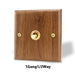 Sleek Black Walnut Electrical Panel with USB Ports, Adjustable LED Ambiance, and Contemporary Toggle Features