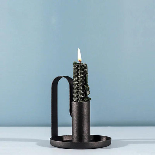 Chic Black Wrought Iron Candle Holder for Modern Home Elegance