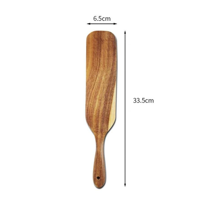 Elegant Acacia Wood Spatula Set - Versatile Slotted Kitchen Utensils for Non-Stick Cookware