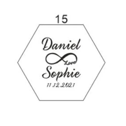 Customizable Transparent Hexagon Acrylic Ring Box with Engraved Name and Date - Elegant Jewelry Display