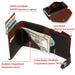 RFID Blocking Crazy Horse Leather Men's Card Wallet with Push-Button Ejection and Money Clip