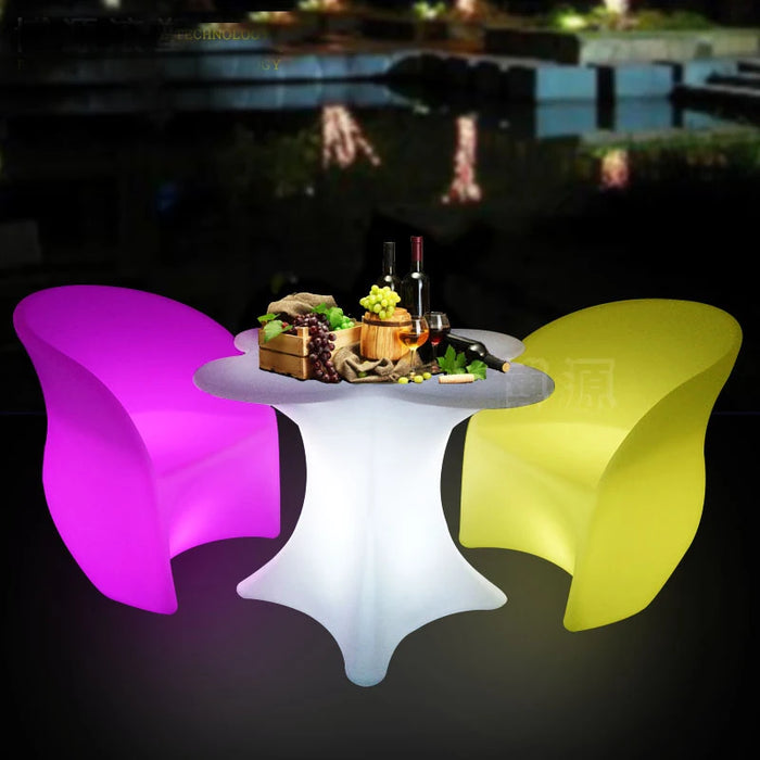 Glowing RGB LED Rechargeable Lounge Chair: Stylish Illuminated Armchair for Any Space