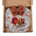 Chic Floral Baby Care Set: Bib, Headband, and Silicone Pacifier Clip in Festive Gift Box