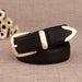 Chic Women's Leather Belt with Gold Buckle - Your Essential Style Upgrade