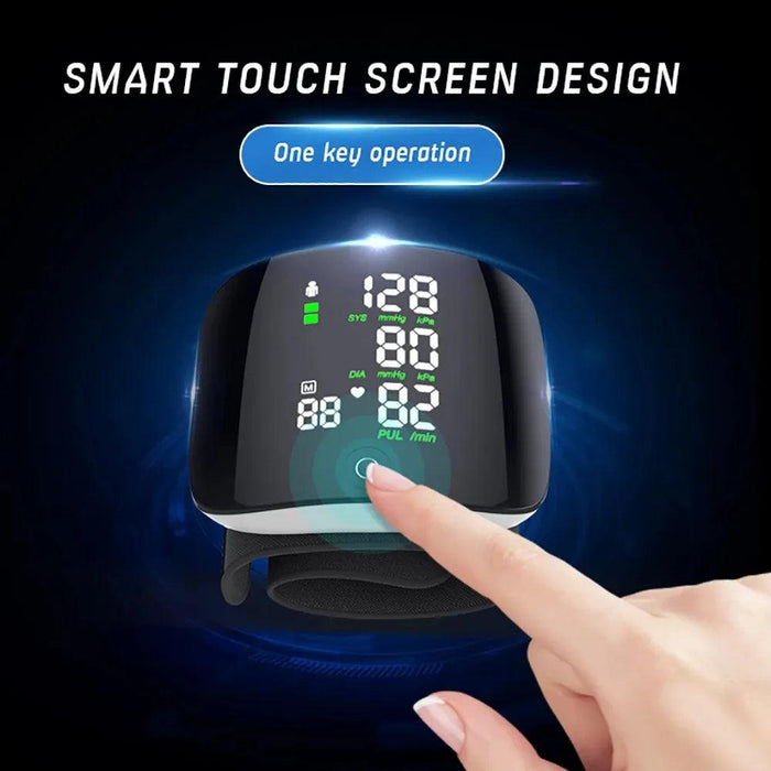 Smart Voice-Controlled Rechargeable Blood Pressure and Heart Rate Monitor with LCD Screen