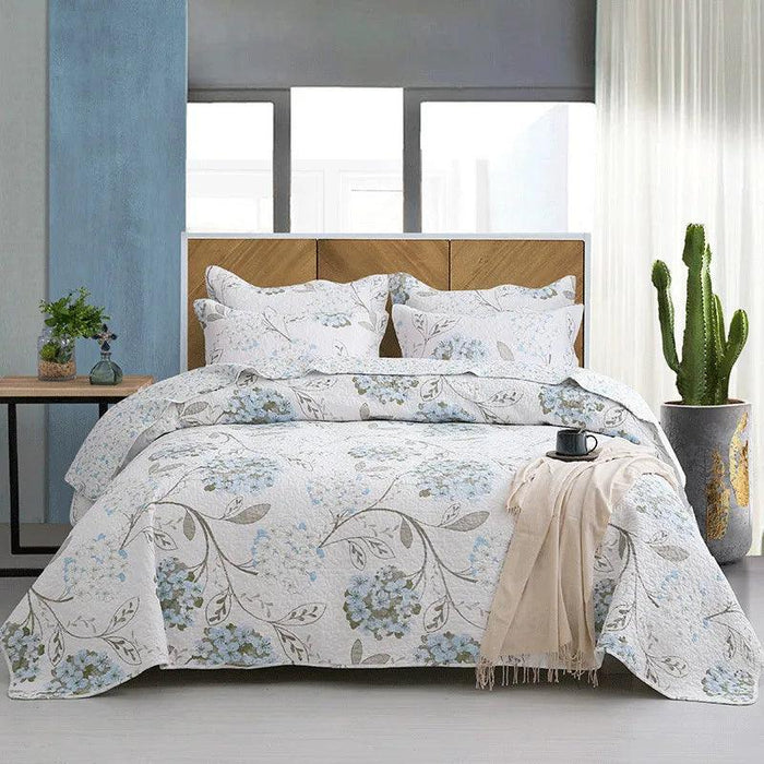 Floral Print Cotton Quilt Set