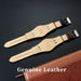 22mm Luxurious Black/Brown Riveted Leather Strap for Fossil Watches