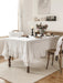 Chic Ruffled Lace Tablecloth - Luxurious Cotton Embroidery for Dining Elegance