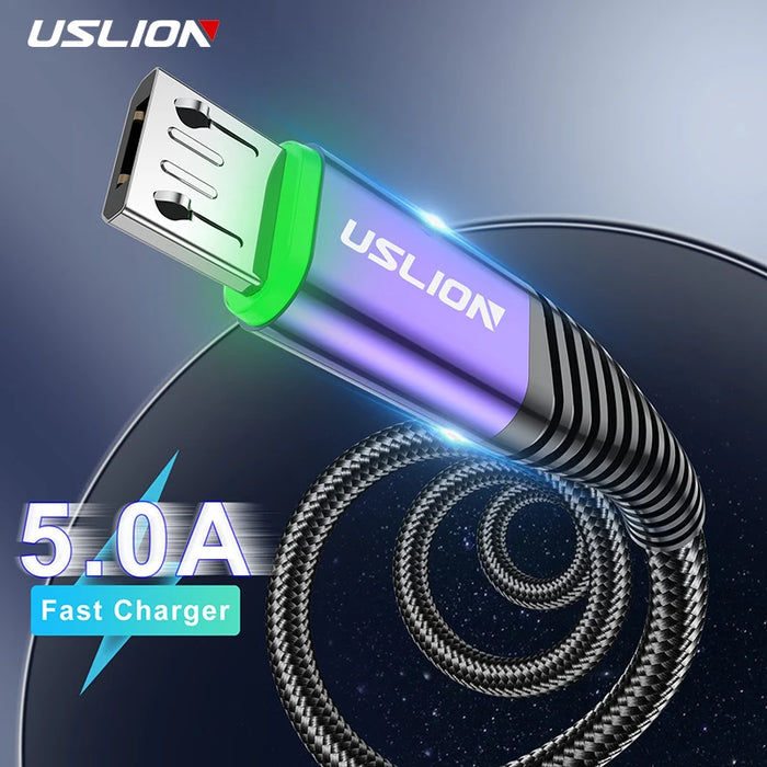 Ultra-Fast 5A LED Micro USB Charging Cable - Data Sync with Stylish Illumination