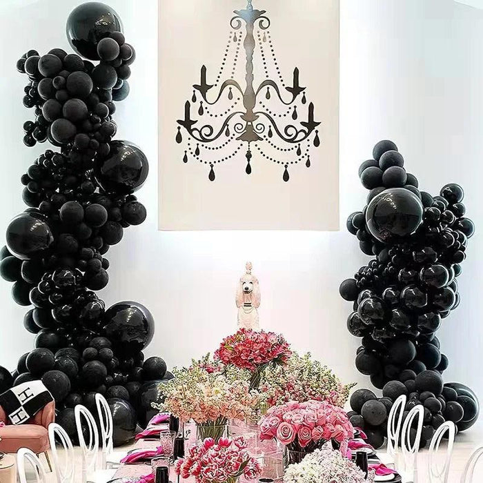 Sophisticated Black Latex Balloon Arch Kit for Effortless Event Elegance